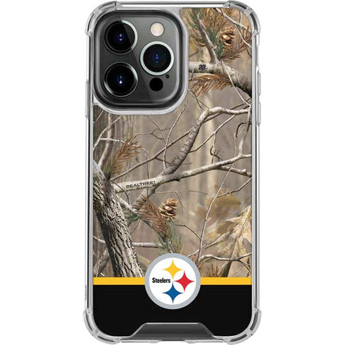 NFL Realtree Camo Pittsburgh Steelers iPhone 15 Pro Clear Case